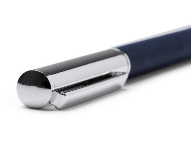 Bolígrafo Lomox negro RPET con cuerpo metálico y tinta azul Negro detalle 1