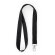Lanyard sencillo poliéster reciclado Negro