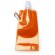 Bidón plegable Zipi 400ml PET con mosquetón de aluminio Naranja