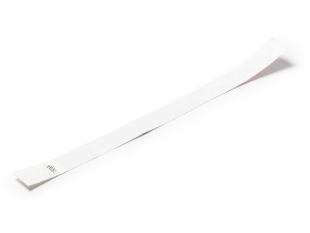 Pulsera Drilo Tyvek numerada resistente agua para eventos Blanco detalle 4