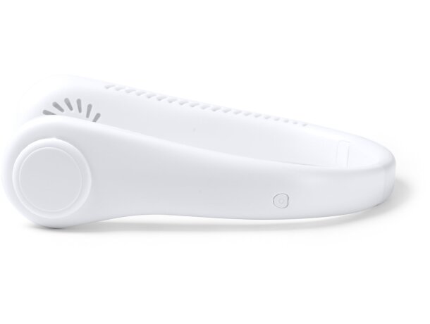 Ventilador cuello Neki recargable con tres velocidades ABS reciclado Blanco detalle 2