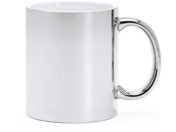 Tazas en plata y oro de cerámica Zala Plata detalle 6
