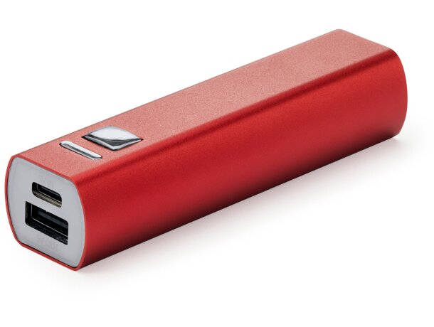 Powerbank corporativo 2600 mAh de aluminio Bony Blanco detalle 2