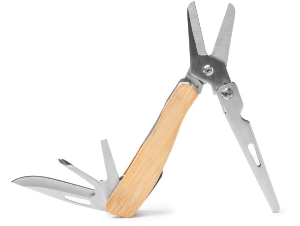 Multiherramienta Fusco acero inoxidable bambú 4 en 1 Crudo detalle 1