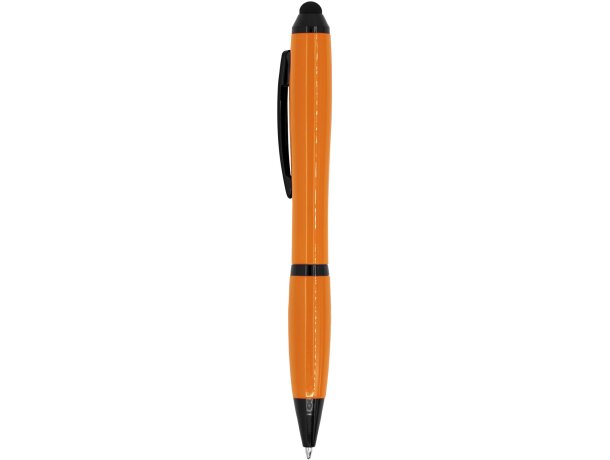 Bolígrafos con puntero táctil giratorio de plástico tinta azul Taiga Naranja detalle 12