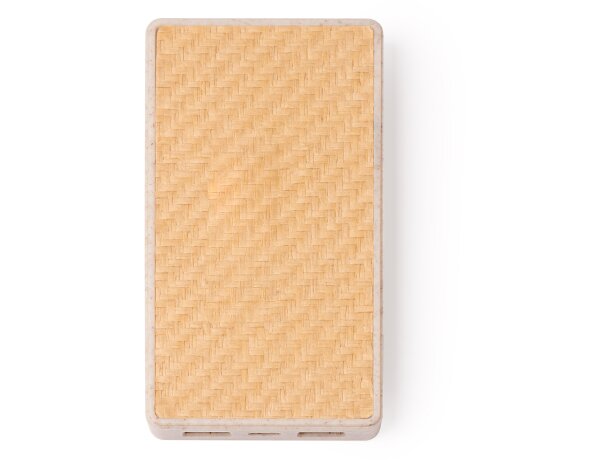 Powerbank Brukin 10000 mAh fibra trigo doble entrada USB Tipo C Crudo detalle 3