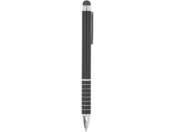 Bolígrafo metálico de aluminio puntero táctil tinta azul Negro detalle 6