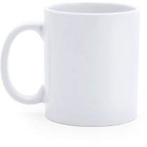 Taza cerámica blanca 370ml superficie grabado Yuca