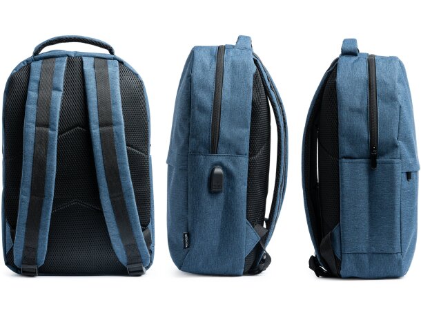 Mochila infantil rPET 600D Gregor Negro detalle 4