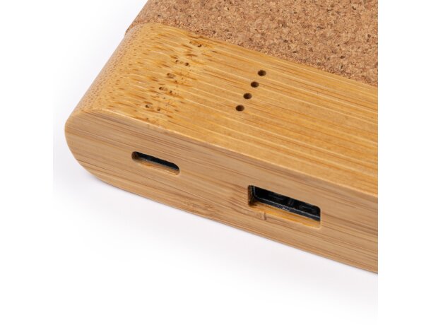 Batería portátil personalizada corcho 10000 mah Kobe Crudo detalle 4