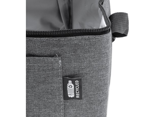 Bolsa isotérmica personalizada con dos compartimentos rPET Marlox Negro vigore detalle 3