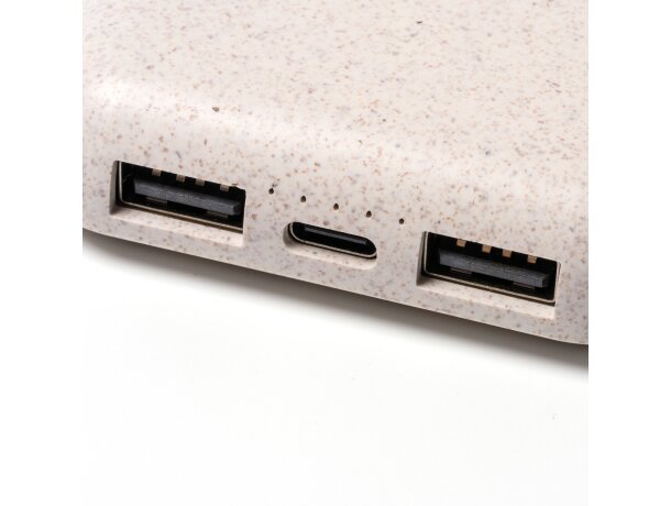 Powerbank 10000 mah bambú Blaster Crudo detalle 3
