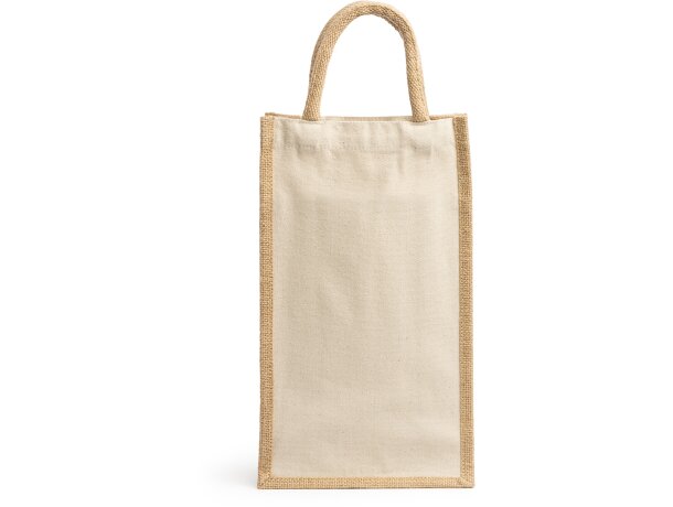 Bolsa de algodón personalizada Loire yute con dos compartimentos Crudo detalle 3