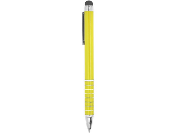 Bolígrafo metálico de aluminio puntero táctil tinta azul Amarillo detalle 9