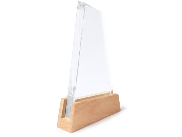 Trofeo Navis transparente de cristal y bambú Transparente detalle 3