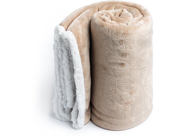 Manta tejido polar sherpa poliéster Glory Beige detalle 2