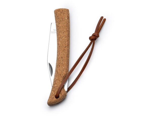 Navaja correa de transporte de acero Xena y mango de corcho Crudo detalle 3