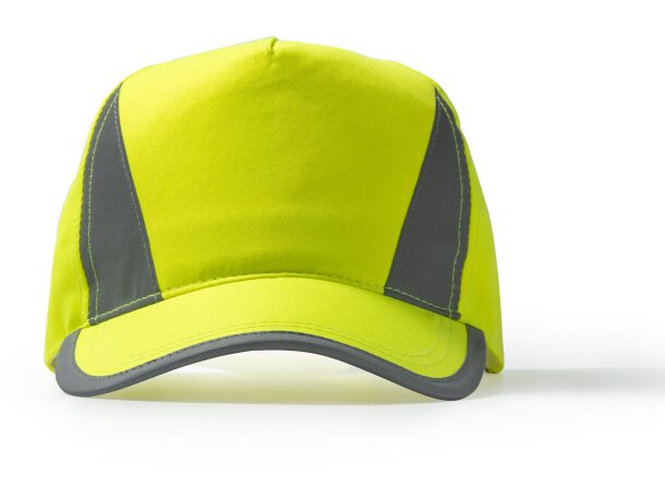 Gorra de béisbol barata poliéster Balder Amarillo fluor detalle 6