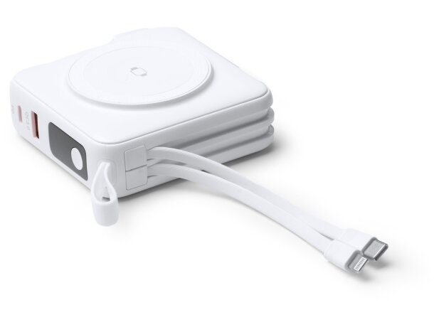 Batería externa Fremont 10000 mAh con carga inalámbrica 15W Blanco detalle 6