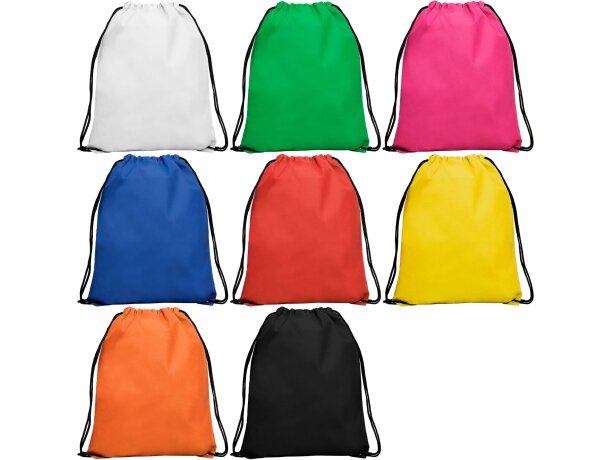Mochila de cuerdas diversos colores non woven 80 g/m2 Calao Blanco detalle 1