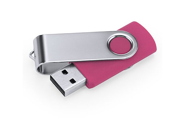 Memoria USB Marvin 16 GB con chip original y clip giratorio Fucsia detalle 18