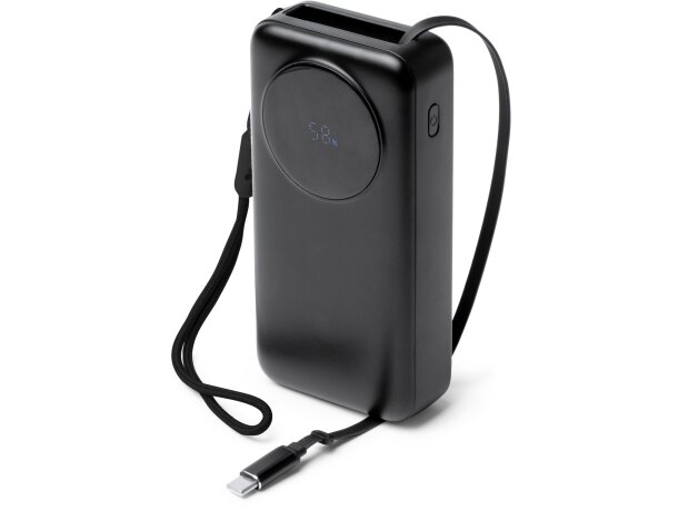 Batería externa Peral con pantalla LED y cable integrado Blanco detalle 4