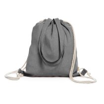 Bolsa de cuerdas publicitaria algodón reciclado 140g jaspeado asas largas