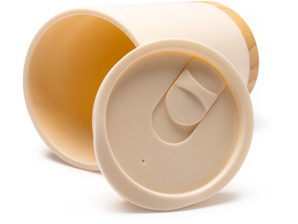 Vaso Mirin bambú y PP reciclado 290ml con tapa dosificadora Negro detalle 1