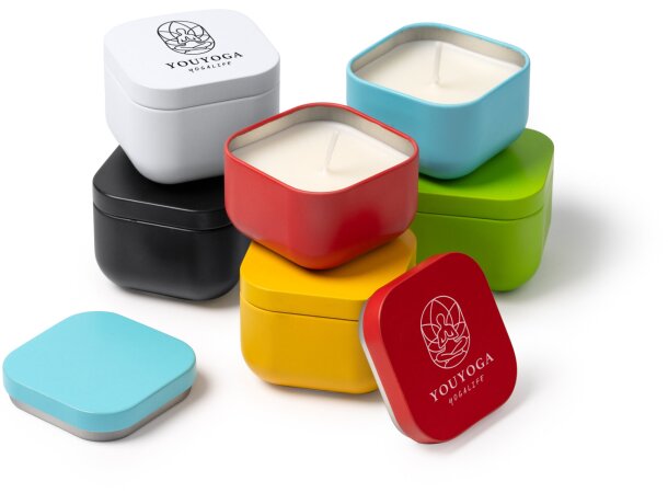 Vela aromática Trini con cera vegetal y aroma a lavanda Blanco detalle 5