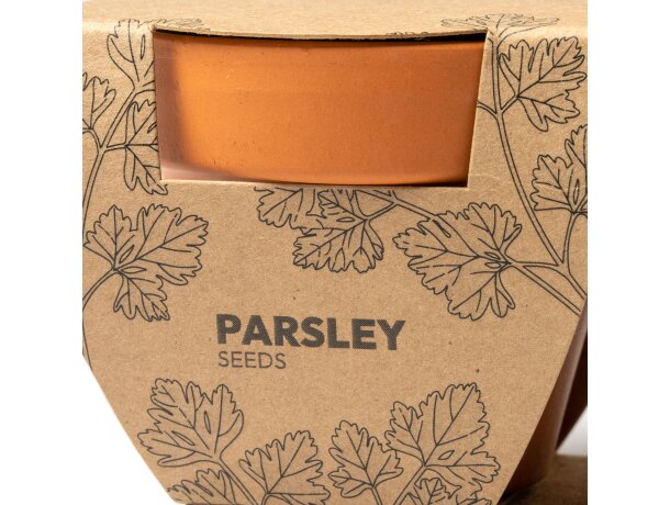 Set de maceteros Tulsy natural con semillas de perejil Crudo detalle 1