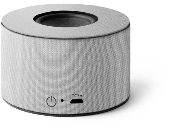 Altavoz promocional barato bluetooth rPET Custik Gris vigore detalle 5