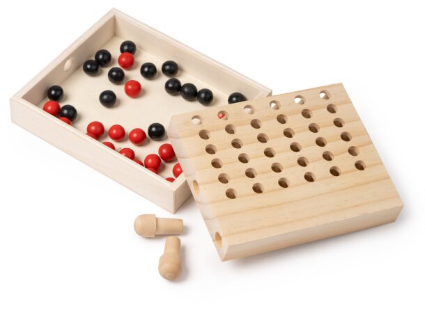 Juego de mesa Vicos natural de madera con 4 en raya Crudo detalle 2