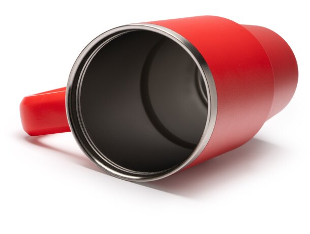 Taza térmica Kranston con asa de acero inoxidable reciclado Blanco detalle 2