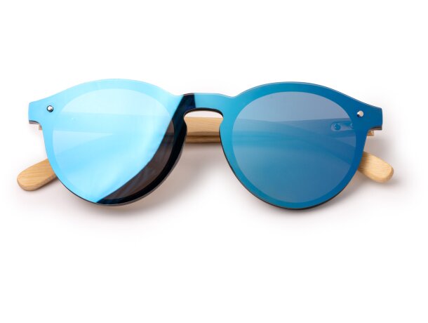 Gafas de sol Colton bambú natural con lentes espejo y UV400 Crudo detalle 6
