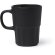 Taza cerámica Lunger 450ml con paneles verticales y acabado mate Negro