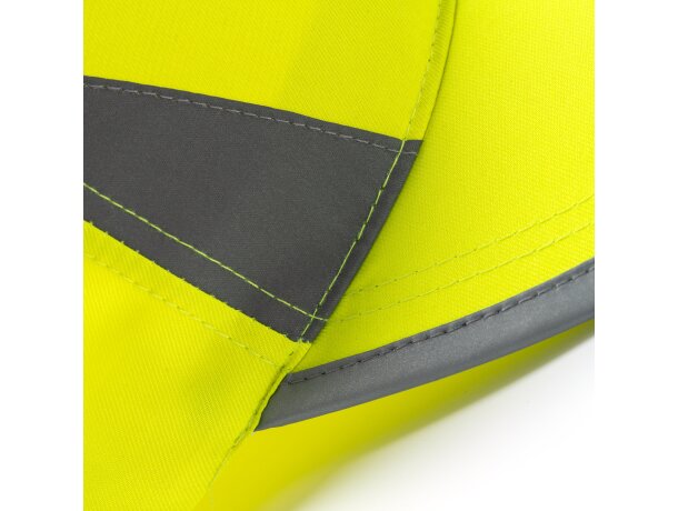 Gorra de béisbol barata poliéster Balder Amarillo fluor detalle 1