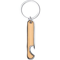 Llavero Reston con abridor de acero y bambú