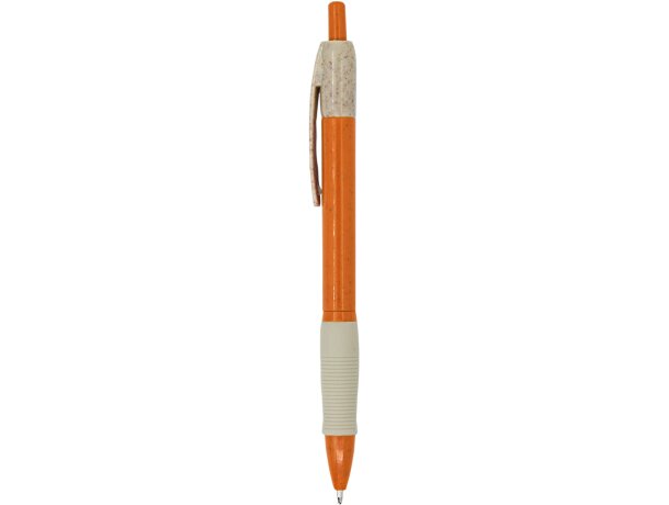 Bolígrafo con nombre plástico con pulsador de trigo tinta azul Naranja detalle 14
