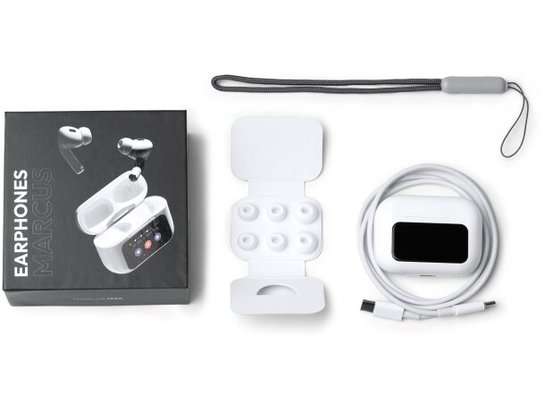 Auriculares bluetooth Marcus EP1566 con cancelación de ruido Blanco detalle 2