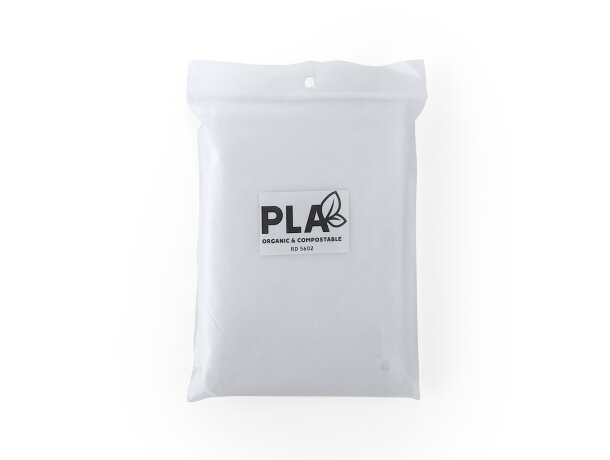 Poncho Vostok personalizada PLA compostable talla única adulto Transparente detalle 2