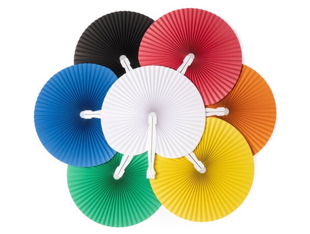Abanico plegable Kaori personalizable para eventos y fiestas Blanco detalle 2