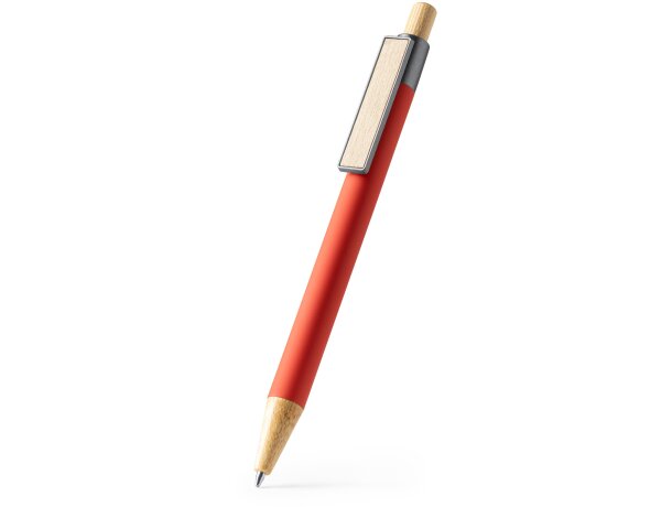 Bolígrafo Copla con clip de bambú y mecanismo pulsador Blanco detalle 3