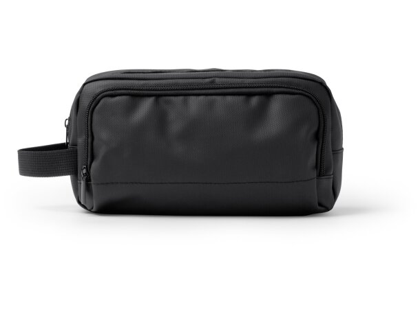 Neceser Lomix de piel sintética con doble compartimento Negro detalle 4