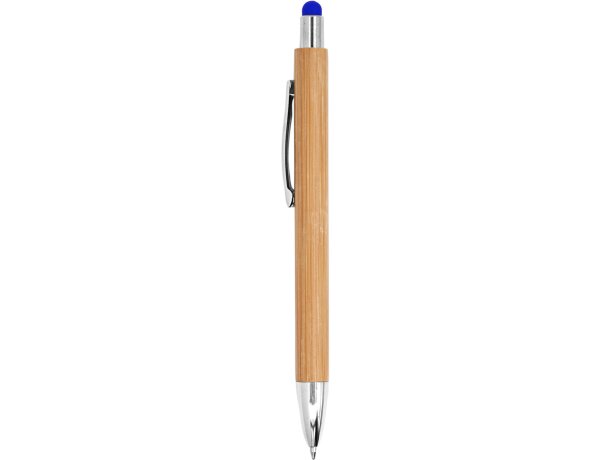 Bolis ecológicos de publicidad de bambú con clip metálico tinta azul Pampa Royal detalle 10