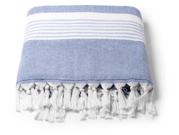 Pareo Warton algodón rizo flecos anudados 180x90 cm absorción Royal claro detalle 4