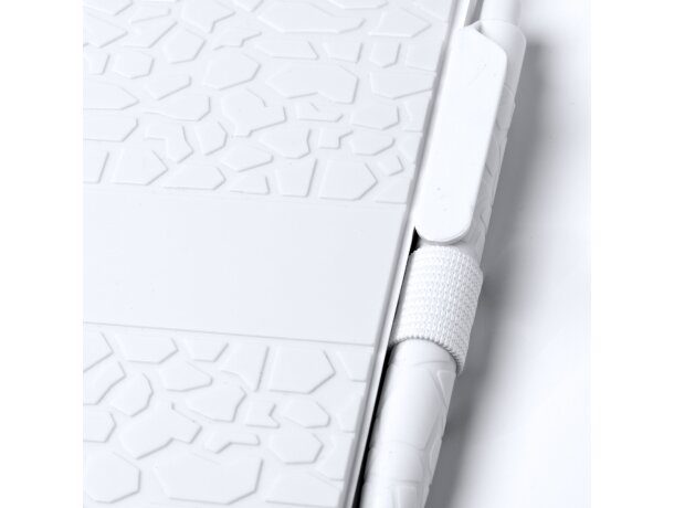 Libretas de anillas extracto de piedra con tapa rígida y boligrafo a juego Blanco detalle 2