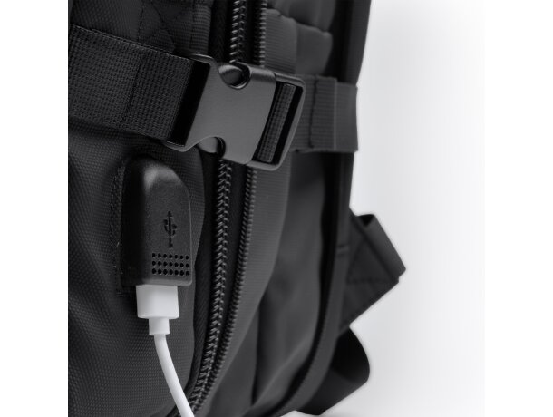 Mochila Rayan negro con compartimentos antirrobo y 40L Negro detalle 5