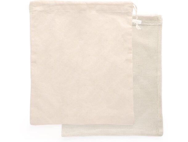 Bolsa 100% algodón eco rejilla 120 g/m2 Crudo detalle 4