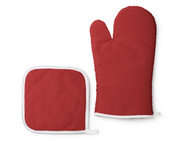 Set de horno manopla con agarrador a juego poliéster-algodón Eneko Amarillo detalle 2