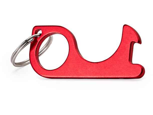 Llaveros originales pulsador de aluminio Ross Rojo detalle 10